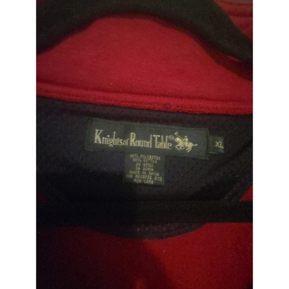 Knights of Round Table Red Navy White Quarter Zip, Adult XL Pullover, Sweatshirt - Picture 3 of 7